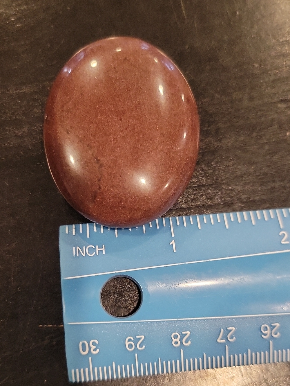 Polished Palm Stone Strawberry Quartz - Picture 4 of 4